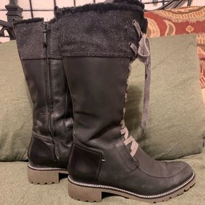 Cole Haan Tall Waterproof Black Boots Size 8